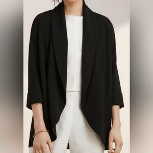 🎉 3/$60 Aritzia Wilfred Black Chevalier Blazer with Satin Trim size 2